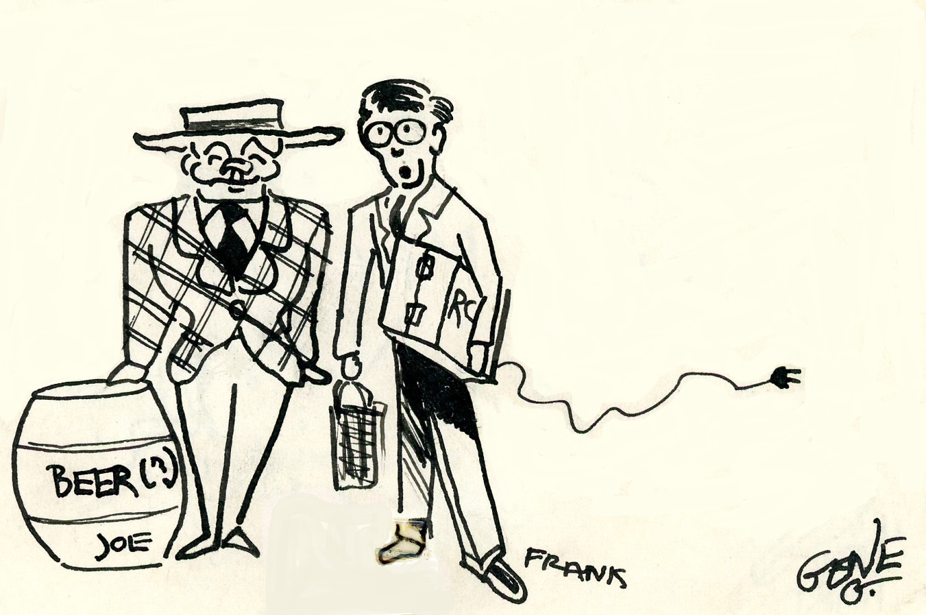 drawing of Frank
                        & Joe